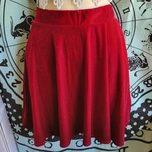 Hottopic Red Velvet Skirt